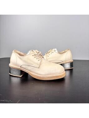 Guidi Metal Heel Derby Shoes — Off White — Size 35 (23cm insole)